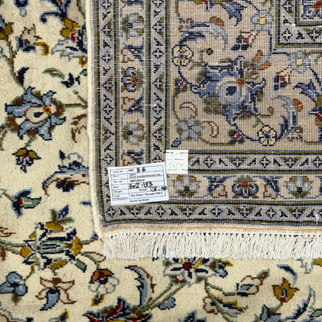 302 x 193 cm Hand Knotted Persian Wool Kashan Rug – Ardakan Design