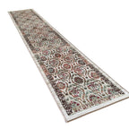 305 x 61 cm Beige, Green & Rust Ornamental Persian Design Non-Slip Runner Rug