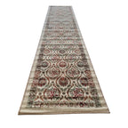 305 x 61 cm Beige, Green & Rust Ornamental Persian Design Non-Slip Runner Rug