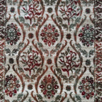 305 x 61 cm Beige, Green & Rust Ornamental Persian Design Non-Slip Runner Rug