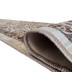305 x 61 cm Beige, Green & Rust Ornamental Persian Design Non-Slip Runner Rug