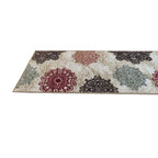 305 x 61 cm Traditional Flower Motifs in Beige Non-Slip Runner Rug