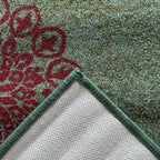305 x 61 cm Traditional Flower Motifs in Sage Green Non-Slip Runner Rug