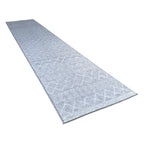 305 x 61 cm Light Grey & Ivory Vintage Geometric Design Non-Slip Runner Rug