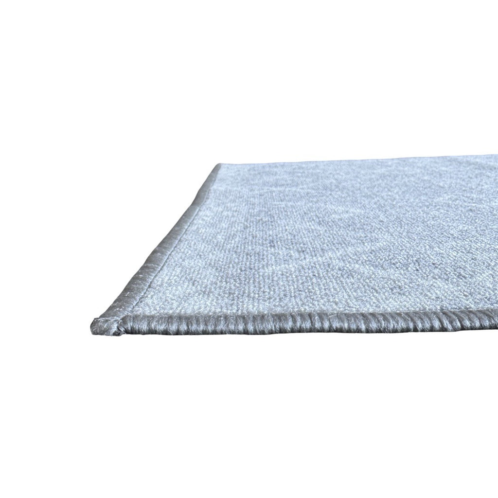 305 x 61 cm Light Grey & Ivory Vintage Geometric Design Non-Slip Runner Rug