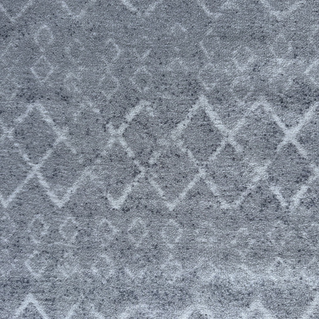 305 x 61 cm Light Grey & Ivory Vintage Geometric Design Non-Slip Runner Rug