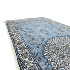300 x 80 cm Sky Blue & Cream Floral Medallion Traditional Runner Rug