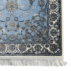 300 x 80 cm Sky Blue & Cream Floral Medallion Traditional Runner Rug