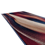 290 x 80 cm Burgundy, Beige & Navy Abstract Swirl Runner Rug