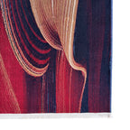 290 x 80 cm Burgundy, Beige & Navy Abstract Swirl Runner Rug