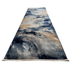 300 x 80 cm Navy & Grey Abstract Flow Runner Rug