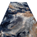 300 x 80 cm Navy & Grey Abstract Flow Runner Rug