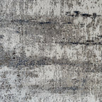 300 x 80 cm Grey & Ivory Abstract Runner Rug with Navy Accents