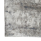 300 x 80 cm Grey & Ivory Abstract Runner Rug with Navy Accents