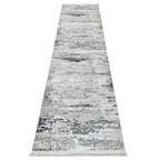 300 x 80 cm Grey & Ivory Distressed Abstract Runner Rug