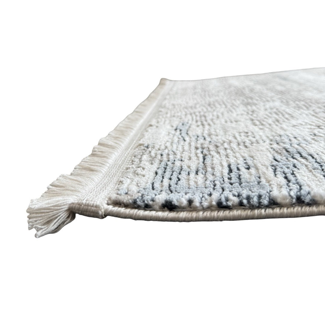 300 x 80 cm Grey & Ivory Distressed Abstract Runner Rug