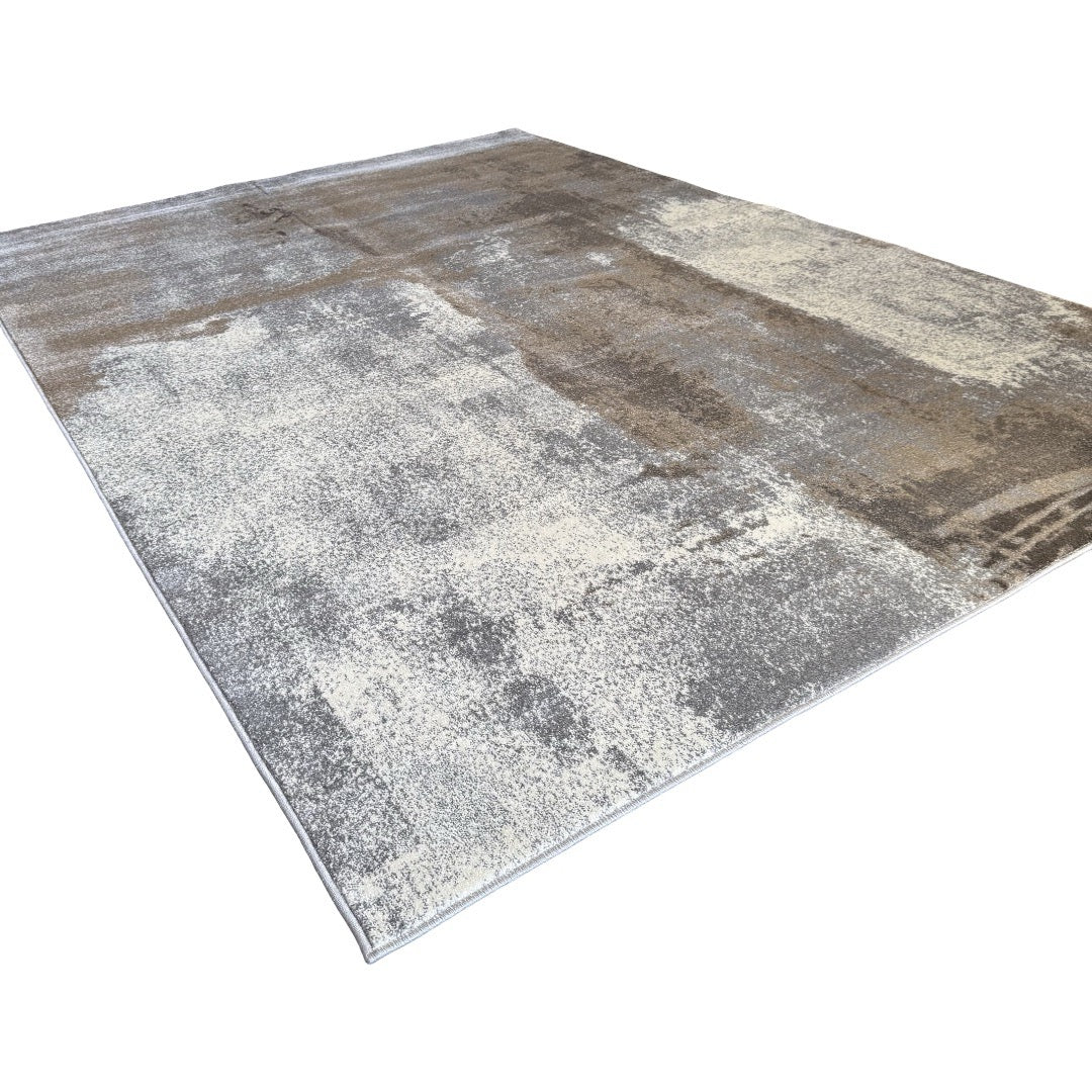 230 x 160 cm Modern Serenity in Silver Grey & Mocha Area Rug