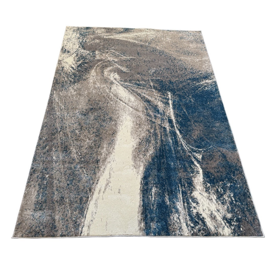 290 x 200 cm Turquoise & Sandstone Marble Rug