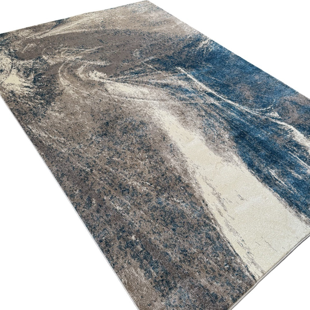 230 x 160 cm Turquoise & Sandstone Marble Rug