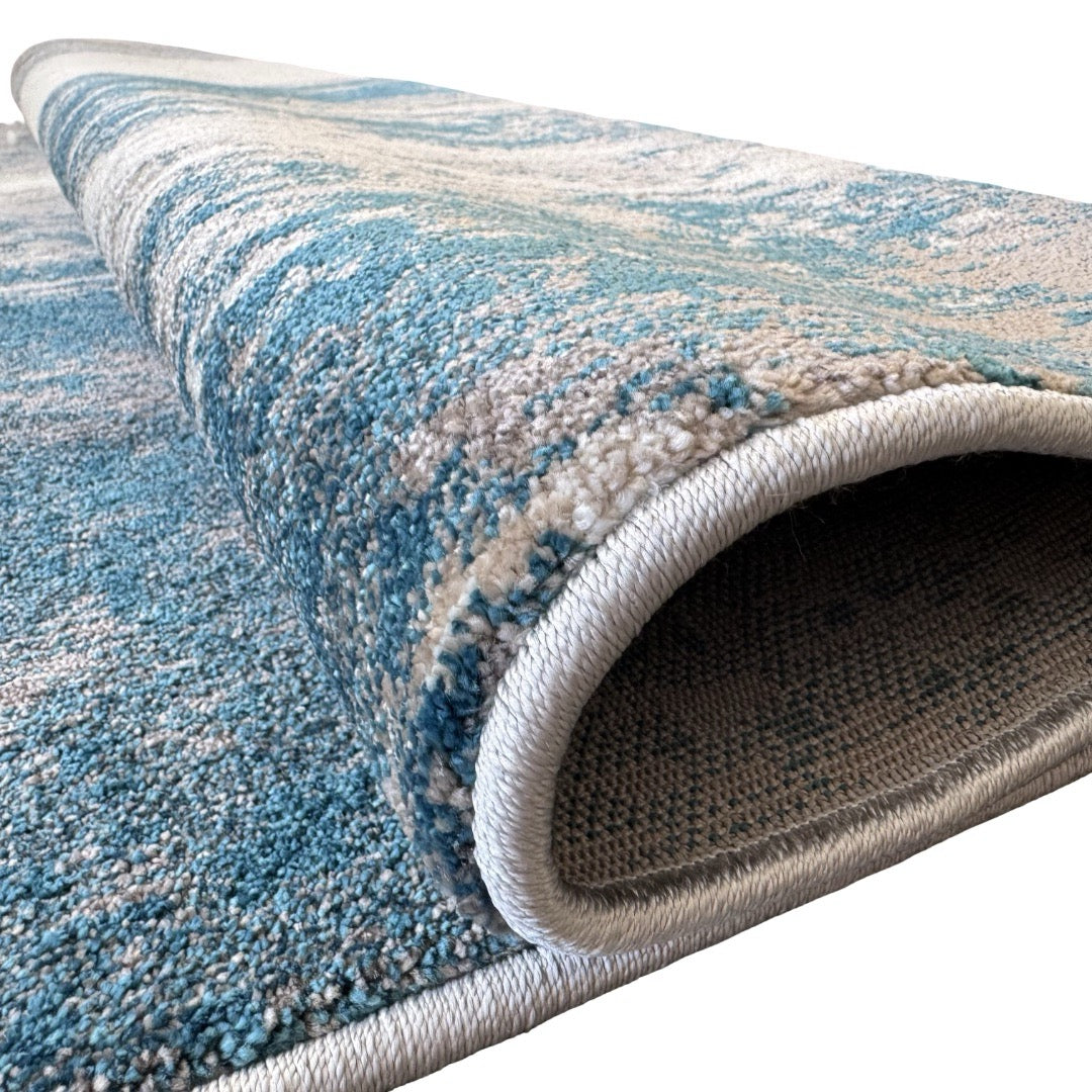290 x 200 cm Turquoise & Sandstone Marble Rug