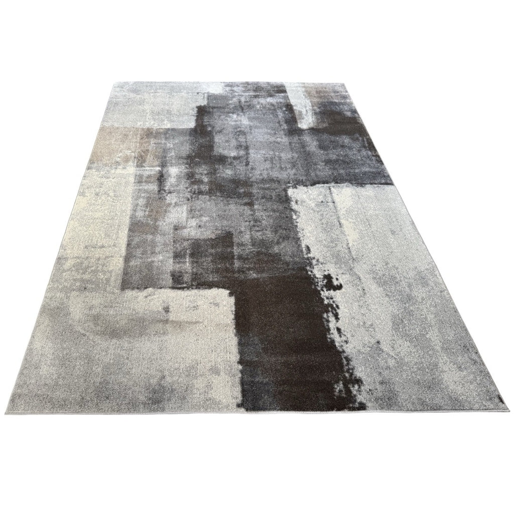 400 x 300 cm Geometric Impressions in Silver grey & Brown