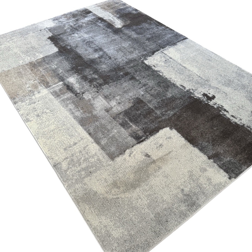 290 x 200 cm Geometric Impressions in Silver Grey & Brown