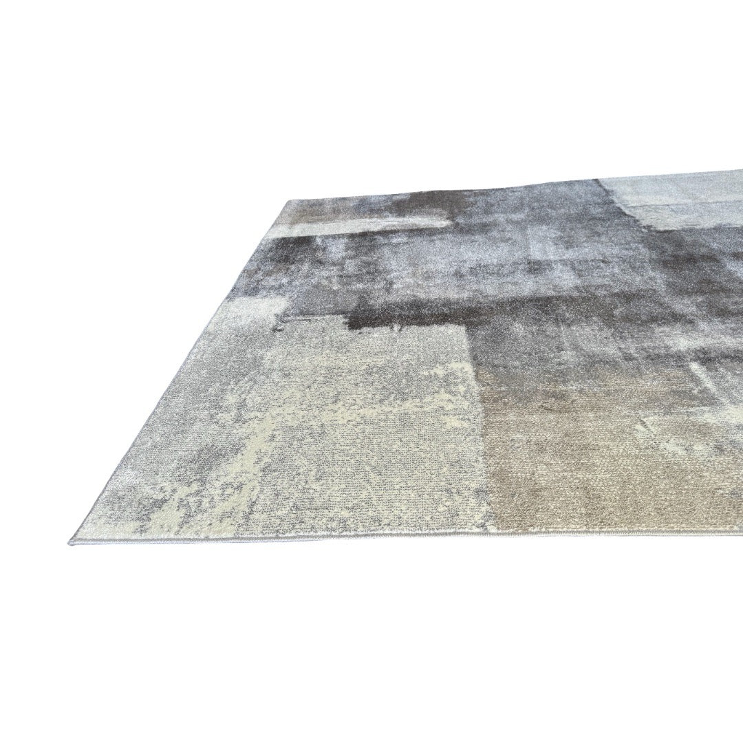 290 x 200 cm Geometric Impressions in Silver Grey & Brown