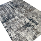 290 x 200 cm Monochrome Elegance in Silver Grey with Teal Accents Area Rug