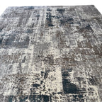 290 x 200 cm Monochrome Elegance in Silver Grey with Teal Accents Area Rug