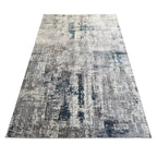 340 x 240 cm Monochrome Elegance in silver Grey with Teal Accents Area Rug