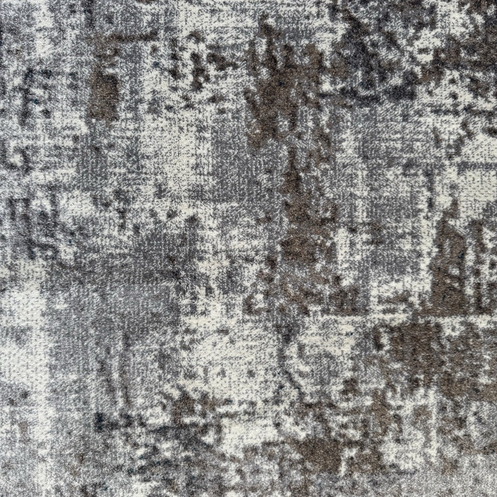 340 x 240 cm Monochrome Elegance in silver Grey with Teal Accents Area Rug