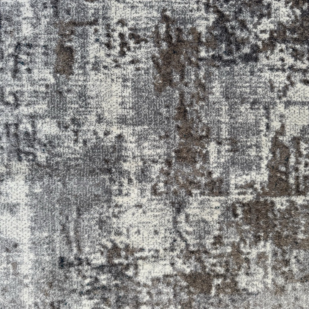 340 x 240 cm Monochrome Elegance in silver Grey with Teal Accents Area Rug