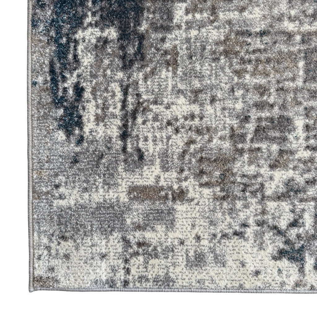400 x 300 cm Monochrome Elegance in silver Grey with Teal Accents Area Rug