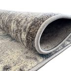 290 x 200 cm Monochrome Elegance in Silver Grey with Teal Accents Area Rug