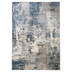 340 x 240 cm Distressed Canvas in Grey, Ivory & Turquoise Area Rug