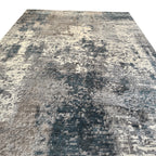 230 x 160 cm Distressed Canvas in Grey, Ivory & Turquoise Area Rug