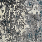400 x 300 cm Distressed Canvas in Grey, Ivory & Turquoise Area Rug