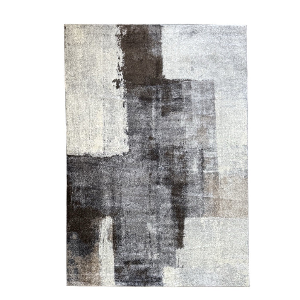 340 x 240 cm Geometric Impressions in Silver grey & Brown