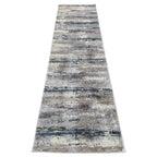 800 x 80 cm Modern Grey & Ivory Distressed Stripe Runner Rug with Pink Accents