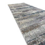 800 x 80 cm Modern Grey & Ivory Distressed Stripe Runner Rug with Pink Accents