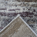 800 x 80 cm Modern Grey & Ivory Distressed Stripe Runner Rug with Pink Accents