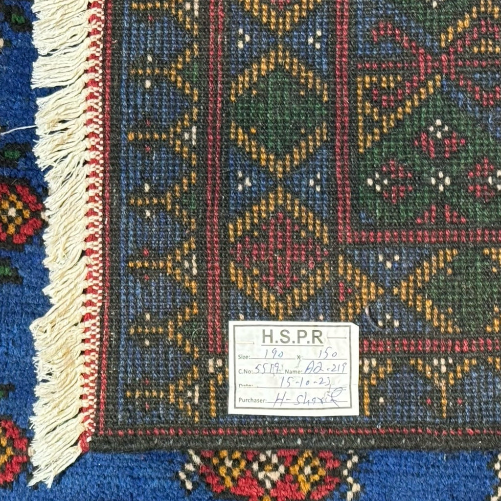 190 x 150 cm Hand Knotted Afghan Akche Bokhara – Wool Rug