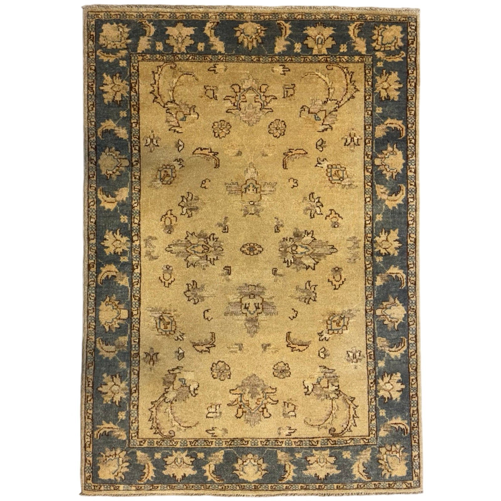 152 x 100 cm Afghan Chobi Ziegler Hand-Knotted Wool Rug