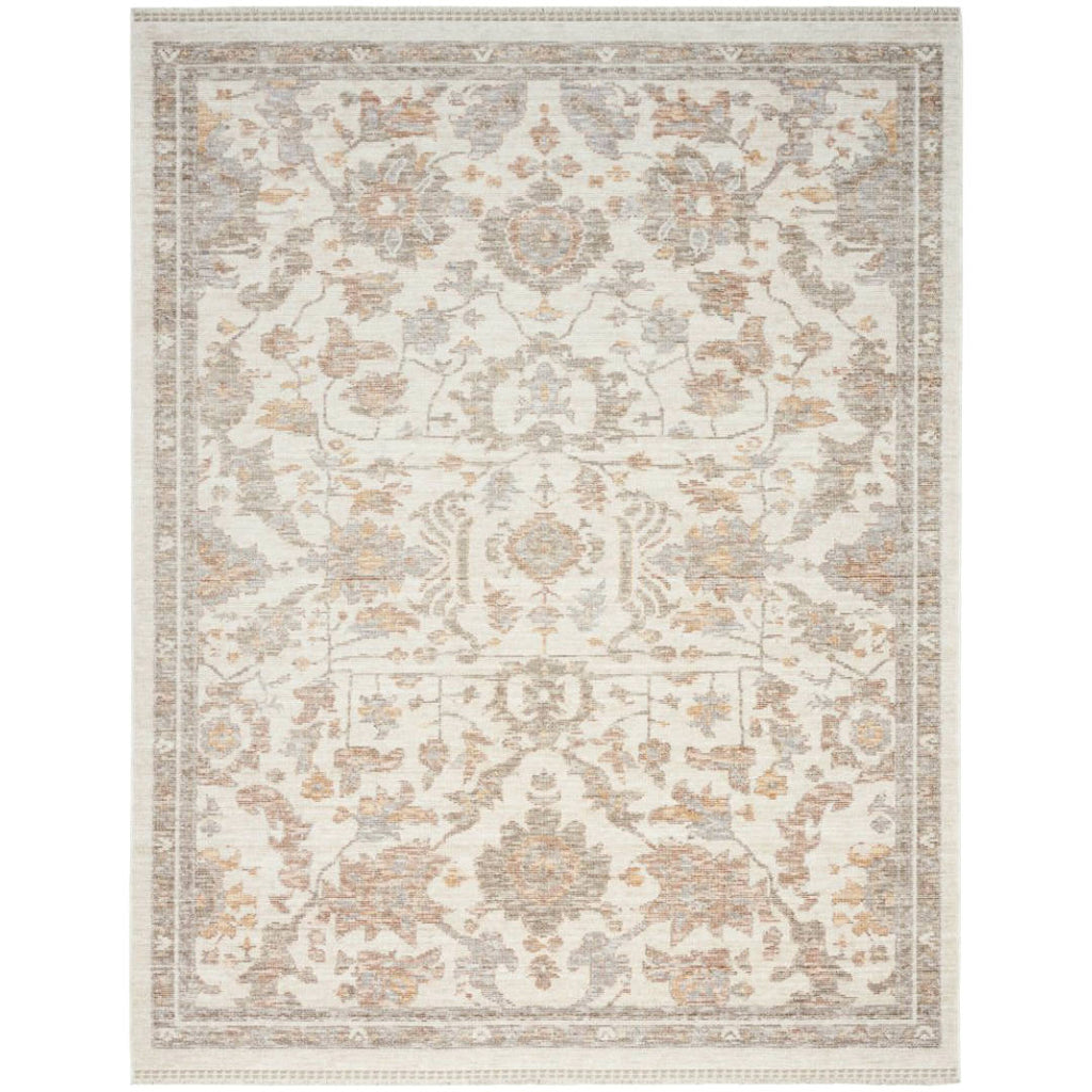 365 x 274 cm Cream & Taupe Persian-Style Machine Made Floral Rug