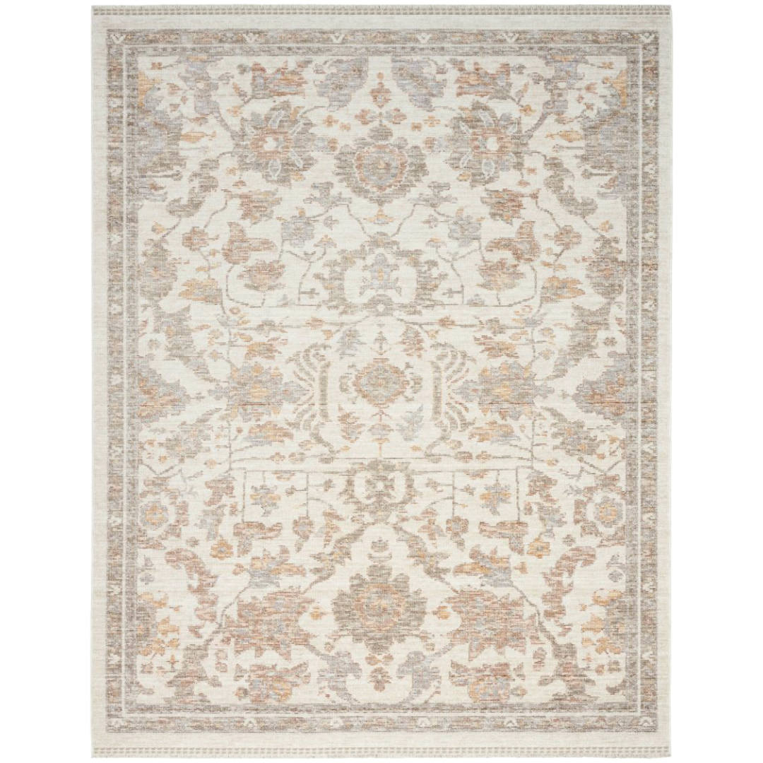 365 x 274 cm Cream & Taupe Persian-Style Machine Made Floral Rug
