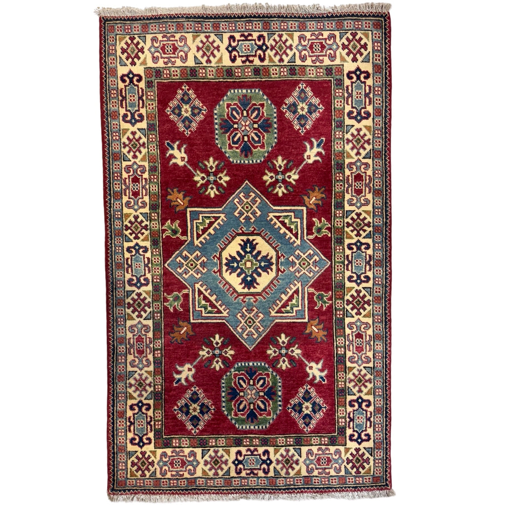 165 x 98 cm Hand Knotted Afghan Kazak – Wool Rug