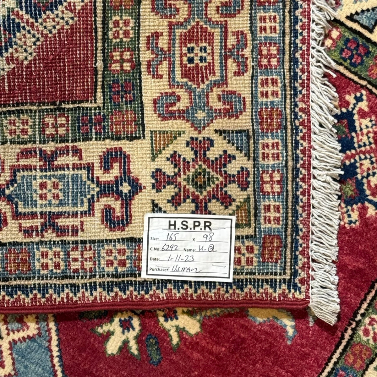 165 x 98 cm Hand Knotted Afghan Kazak – Wool Rug