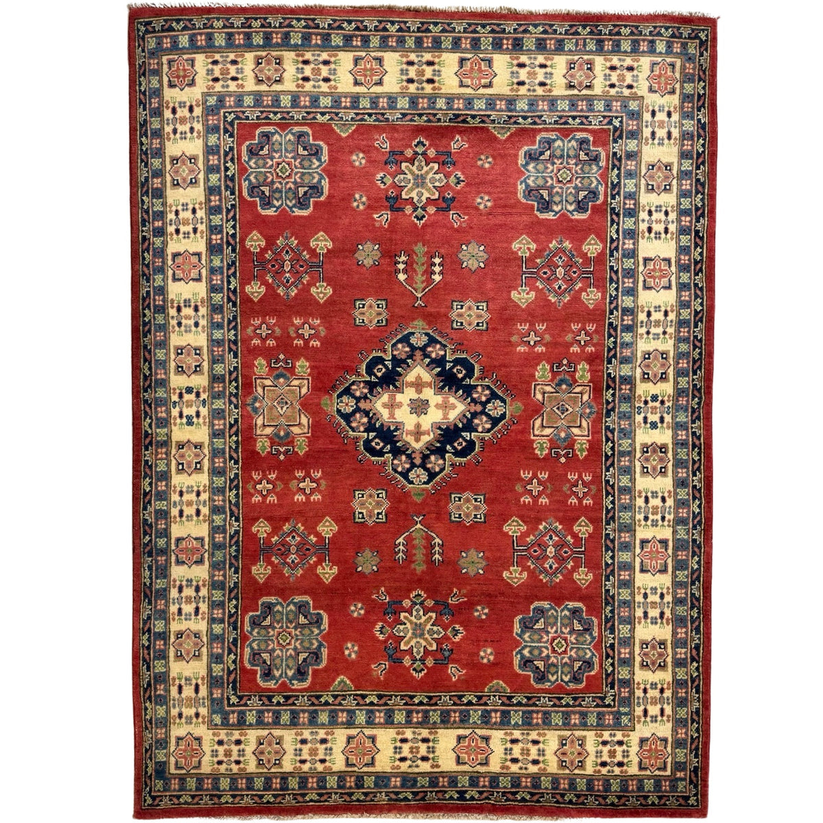 204 x 148 cm Hand-Knotted Afghan Kazak – Wool Rug