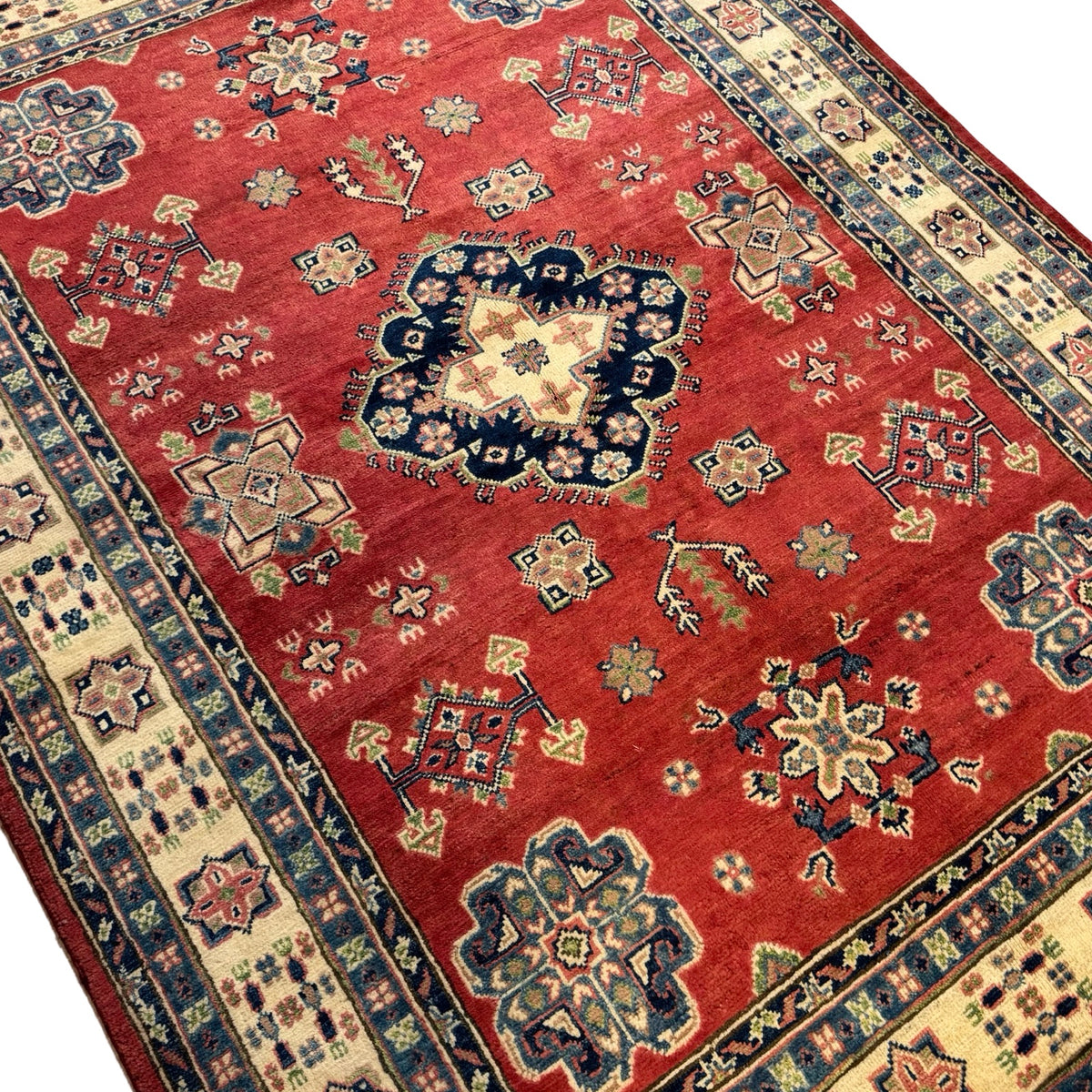 204 x 148 cm Hand-Knotted Afghan Kazak – Wool Rug