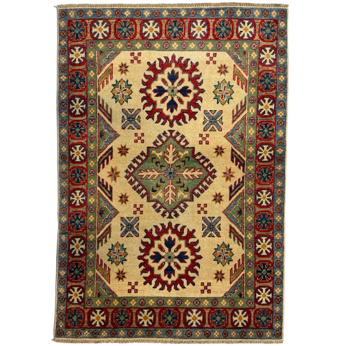 147 x 103 cm Hand Knotted Afghan Kazak – Wool Rug
